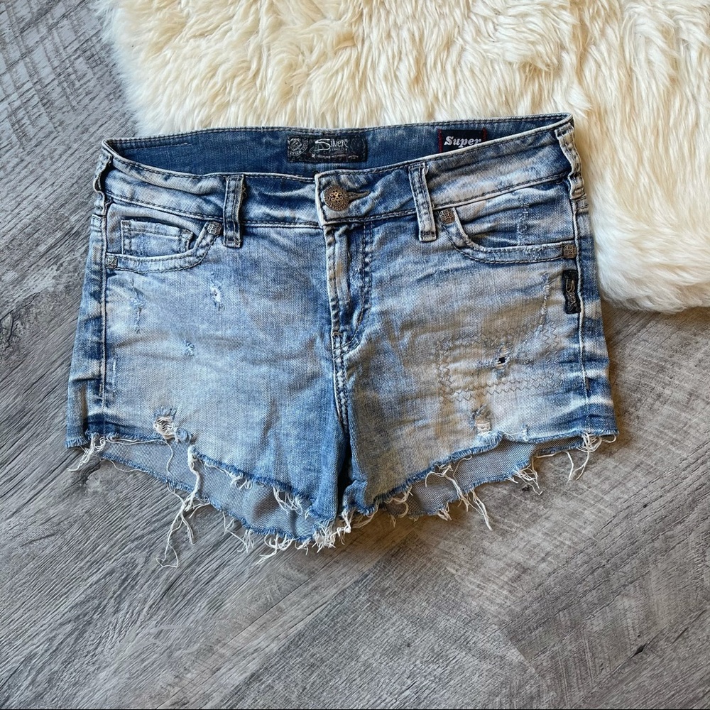 Silver daisy duke jean shorts